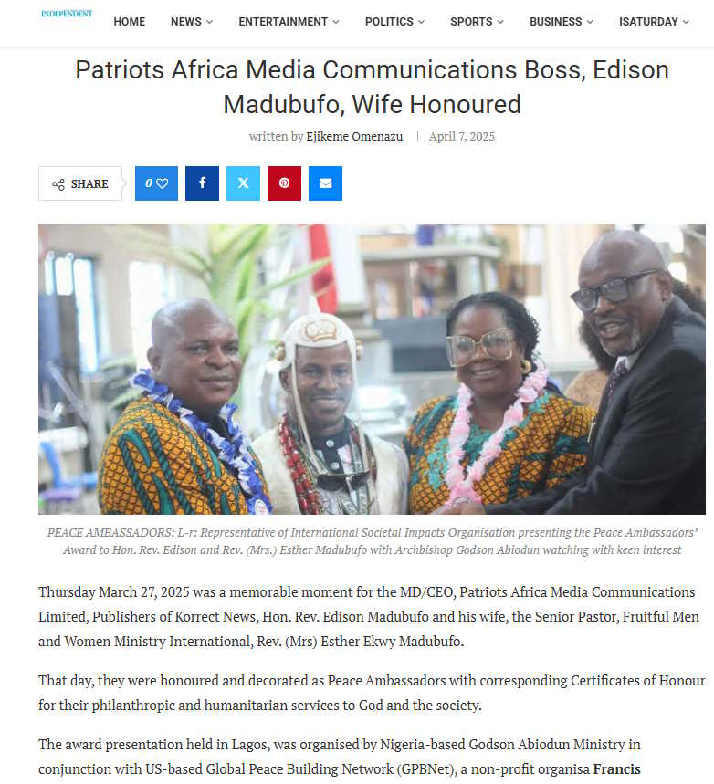 Global Peace Leadership in Action: Why You & Visionaries Like Edison Madubufo Deserve Presidential-Level GPBNet Accreditation