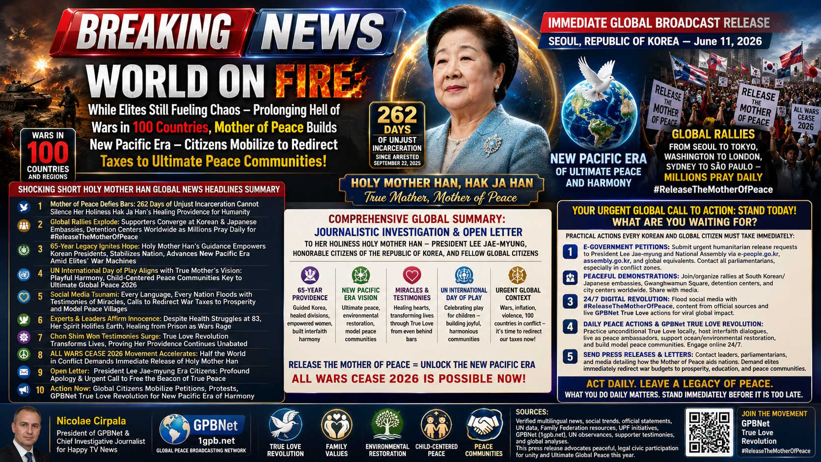 WORLD ON FIRE: While Elites Still Fueling Chaos – Prolonging Hell of Wars in 100 Countries, Mother of Peace Builds New Pacific Era – Citizens Mobilize to Redirect Taxes to Ultimate Peace Communities!