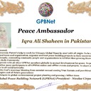 Meet our Global Peace Building team  Iqra Ali Shaheen in Pakistan