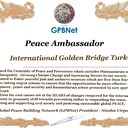 Happy Welcome to Ultimate Global Peace by 2027 campaign team & please contact for Cooperation #Peace2027 #GPBNet<br />Awarded Peace Ambassador International Golden Bridge Turkey<br />You too Receive Peace Ambassador Certificate to work #ForPeace Watsapp +79811308385 @Emb GPBNet Join, Subscribe and Share #YoutubeRecommend for Cooperation & Partnership, to Donate, for consultation, to invite as Guest Speakers at your online or offline events, to Volunteer, to receive marriage blessing call us www.ivacademy.net