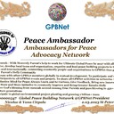 Happy Welcome to Ultimate Global Peace by 2027 campaign team & please contact for Cooperation #Peace2027 #GPBNet<br />Awarded Peace Ambassador - Ambassadors for Peace  Advocacy Network<br />You too Receive Peace Ambassador Certificate award #ForPeace Watsapp +79811308385 @Emb GPBNet Join, Subscribe and Share #Peace2027. for Cooperation & Partnership, to Donate, for consultation, to invite as Guest Speakers at your online or offline events, to Volunteer, to receive marriage blessing call us