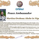 Meet our Global Peace Building team Martins Orobosa Abebe in Nigeria